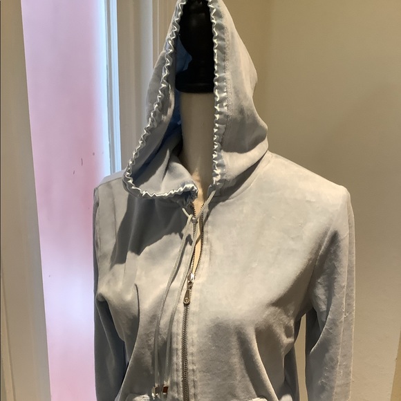 ANNE KLEIN VELOUR HOODED JACKET - Picture 5 of 8